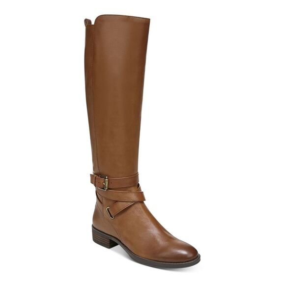 NWT SAM EDELMAN Womens Brown Pansy Almond Block Heel Leather Riding Boot 8.5 M - Picture 1 of 5